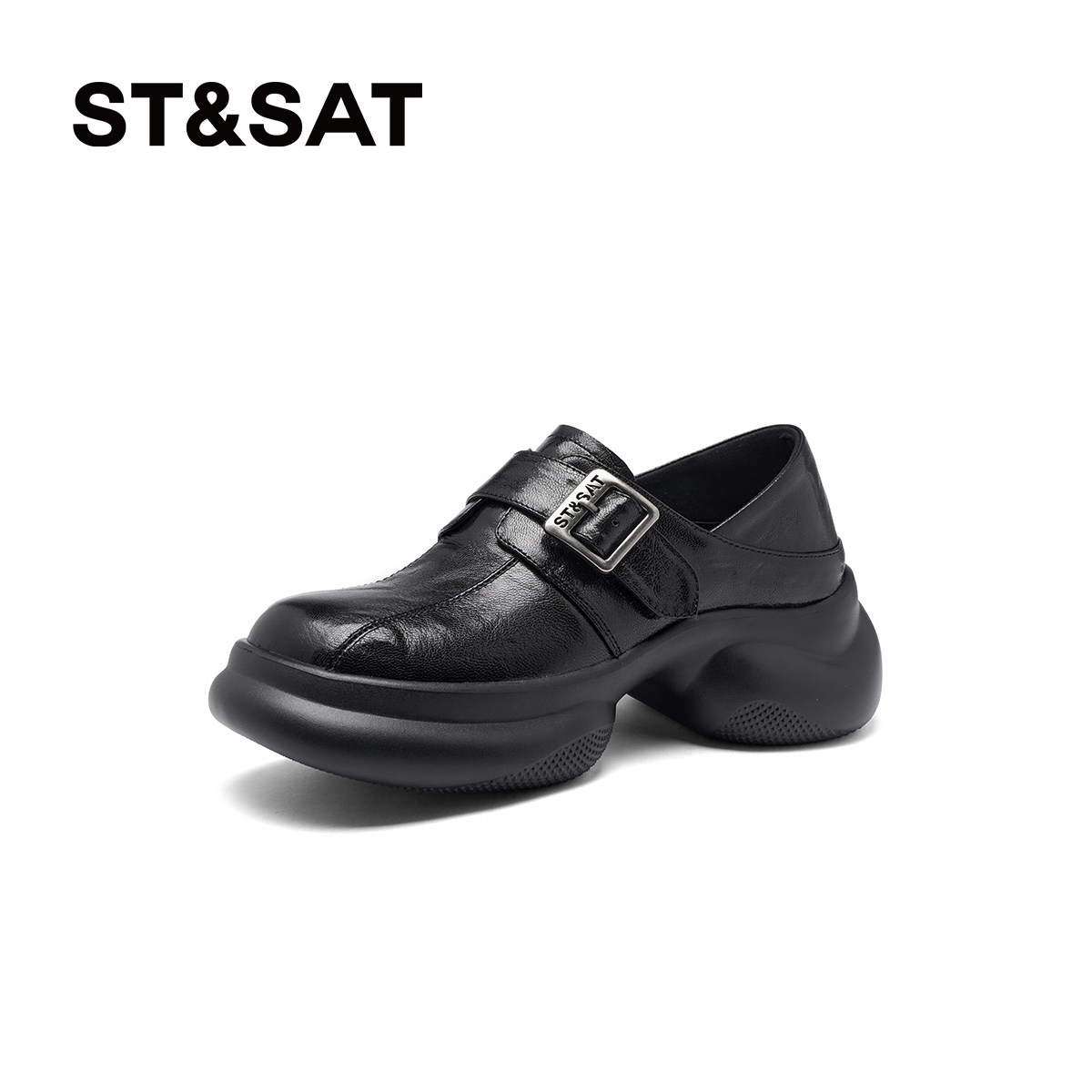 St&Sat/星期六厚底深口女单鞋2026新款圆头羊皮乐福鞋软底不累脚,淘宝优惠券,粉丝福利购,淘宝优惠卷