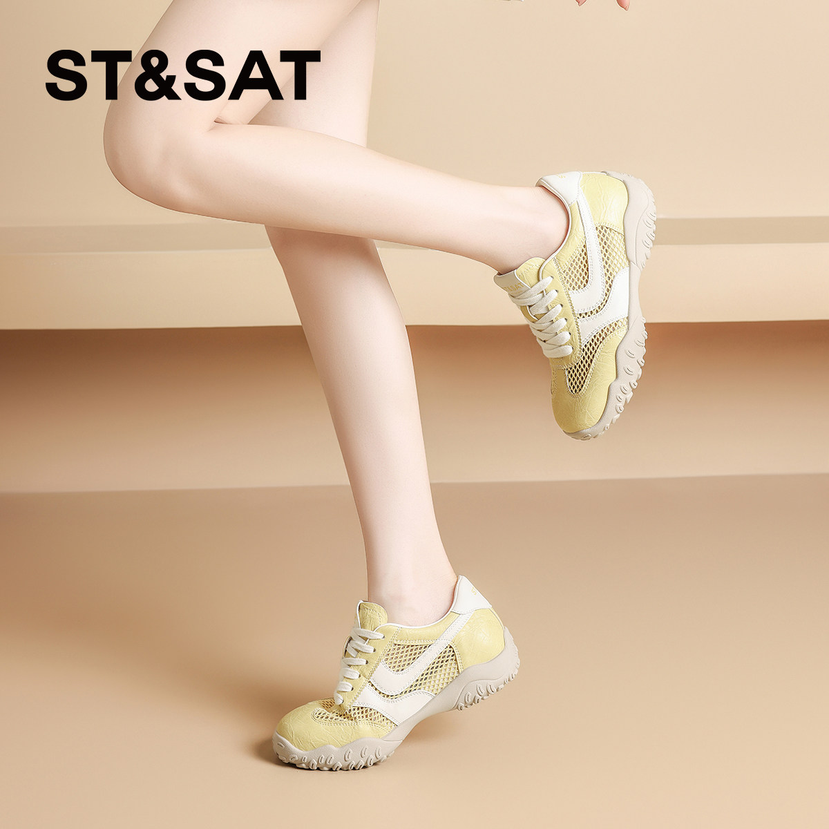 星期六爆款网面德训鞋女鞋子2025新款夏季舒适软底透气阿甘运动鞋