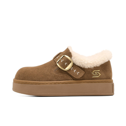 星期六加绒勃肯鞋女2025冬季新款厚底全包保暖一脚蹬棉鞋雪地靴 - 图3