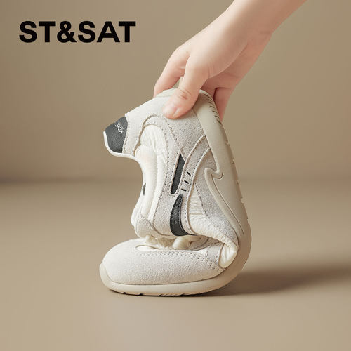 星期六红色德训鞋女鞋子经典运动鞋阿甘鞋内增高休闲鞋女款美拉德 - 图2