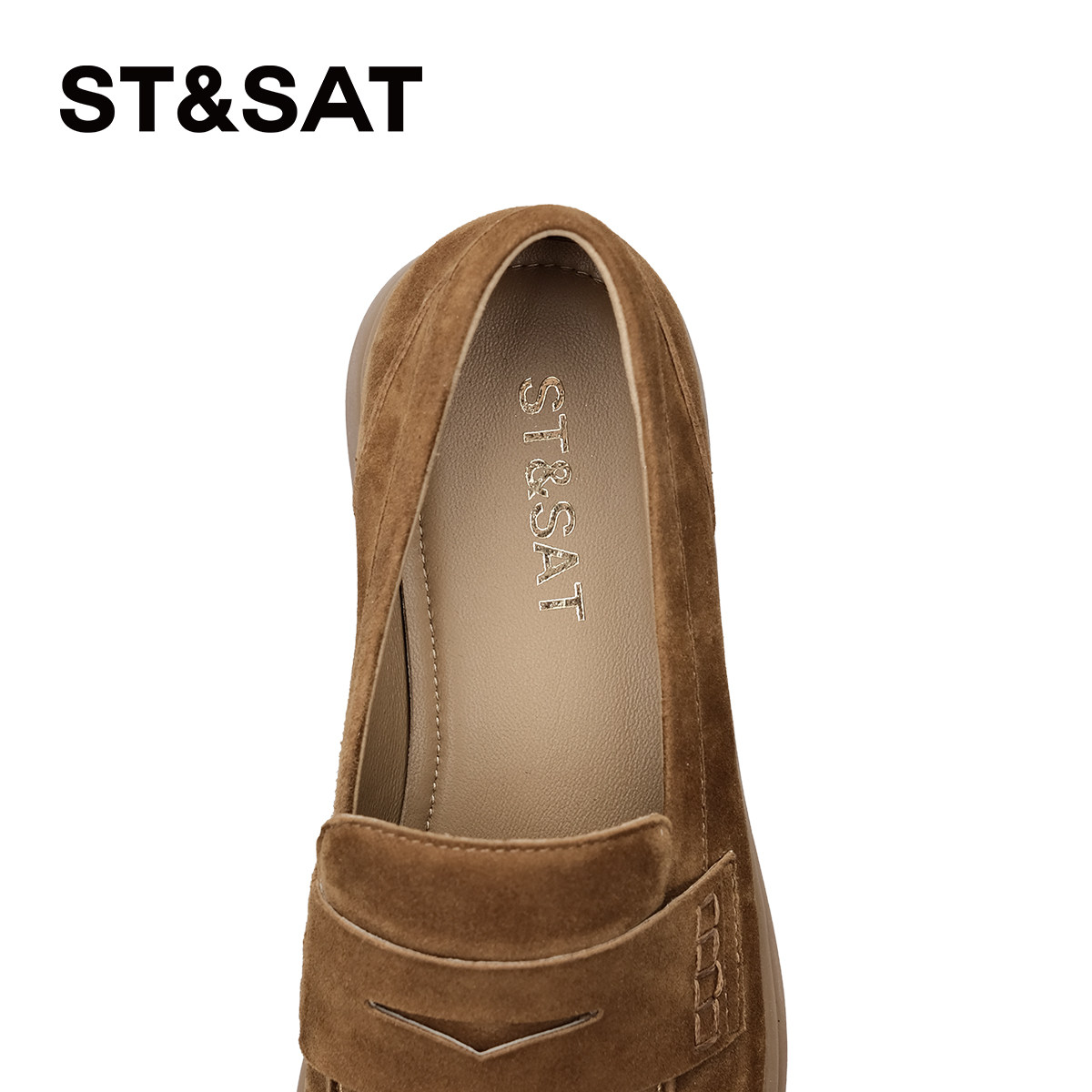 星期六羊皮反绒乐福鞋女鞋柔软轻便春秋季商务鞋一脚蹬休闲豆豆鞋,淘宝优惠券,粉丝福利购,淘宝优惠卷