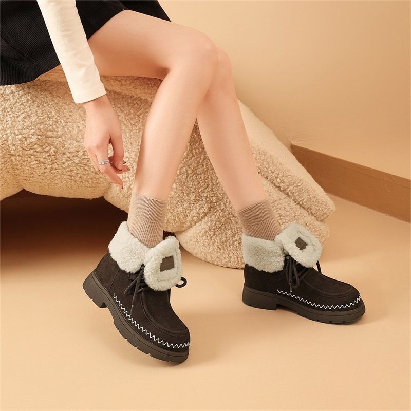 星期六复古高帮棉鞋女2025冬新款厚底加绒防滑保暖雪地靴粗跟短靴,淘宝优惠券,粉丝福利购,淘宝优惠卷