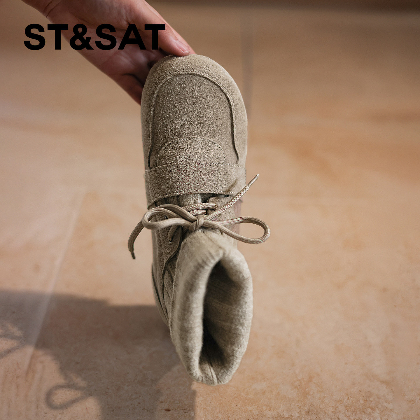 星期六弹力袜靴女2025冬季新款系带保暖鞋时尚高帮圆头平底勃肯鞋,淘宝优惠券,粉丝福利购,淘宝优惠卷