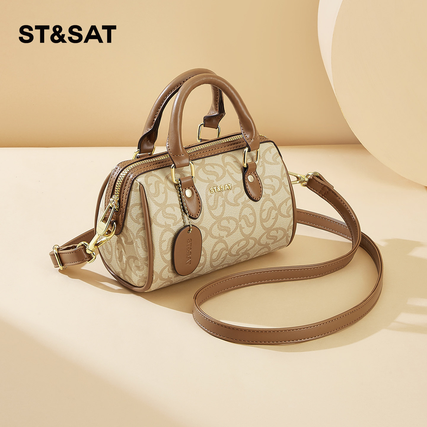 星期六高级感手提小拎包女式2025秋新款时尚复古通勤斜挎波士顿包,淘宝优惠券,粉丝福利购,淘宝优惠卷