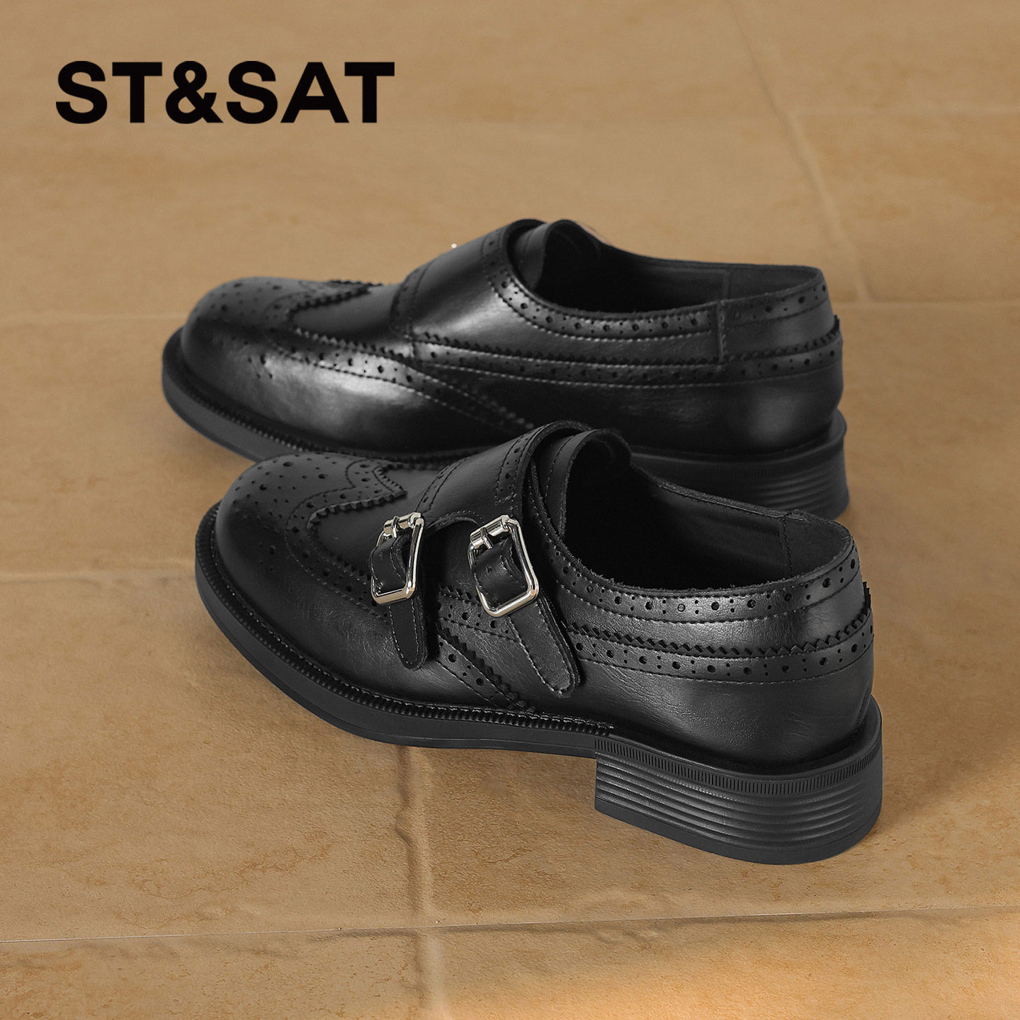 星期六低跟乐福鞋女2026春季黑色复古时尚百搭通勤一脚蹬深口单鞋,淘宝优惠券,粉丝福利购,淘宝优惠卷