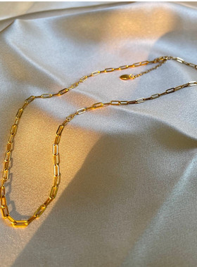 美产14K包金稀有碎银子强光天然巴洛克极小珍珠项链女锁骨链颈链