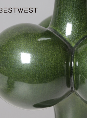 Best west 高脚釉面装饰品陶瓷花瓶摆件轻奢家居高档艺术雕塑