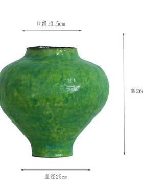 景德镇手工花盆花器家居茶室简约高档摆件客厅绿植插花陶瓷花瓶