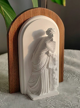 实木书立创意人像书挡法式摆件软装卧室客厅玄关书柜桌面