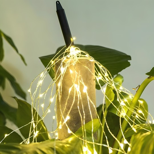 太阳能led马尾灯氛围装饰灯串 新款户外庭院阳台布置景观防水树灯