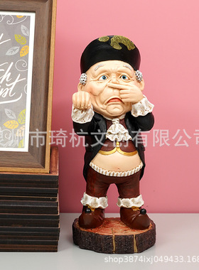 跨境热销创意男仆纸巾架欧美式客厅浴室家居个性时尚装饰人物摆件