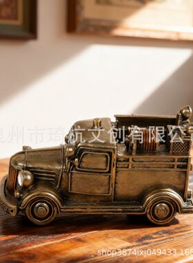 欧式复古树脂材质汽车摆件家居装饰客厅卧室书房酒柜摆件装饰设计