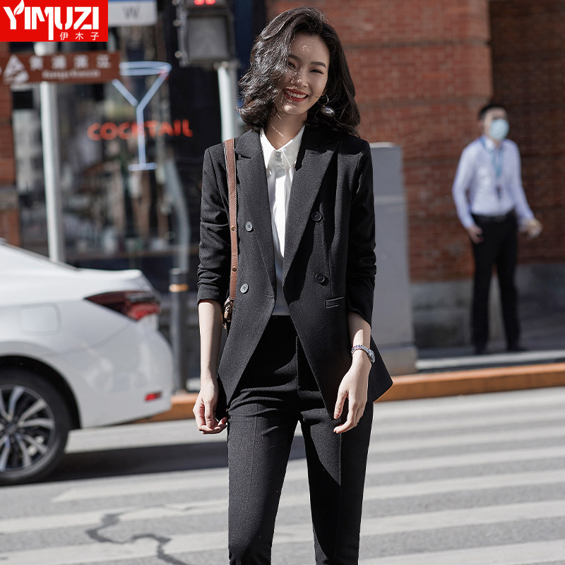 职业西装套装秋冬韩版气质工工作服 伊木子职业女裤套装