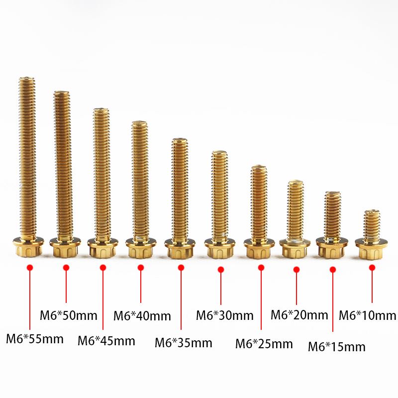 m6内外六角304不锈钢螺丝烧蓝法兰帽金色螺钉紧固改装电摩CNC精工 - 图0
