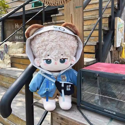 40cm娃衣凶凶狼和呆呆熊套装原创无属性棉花娃娃衣服可爱帅气换装 - 图2