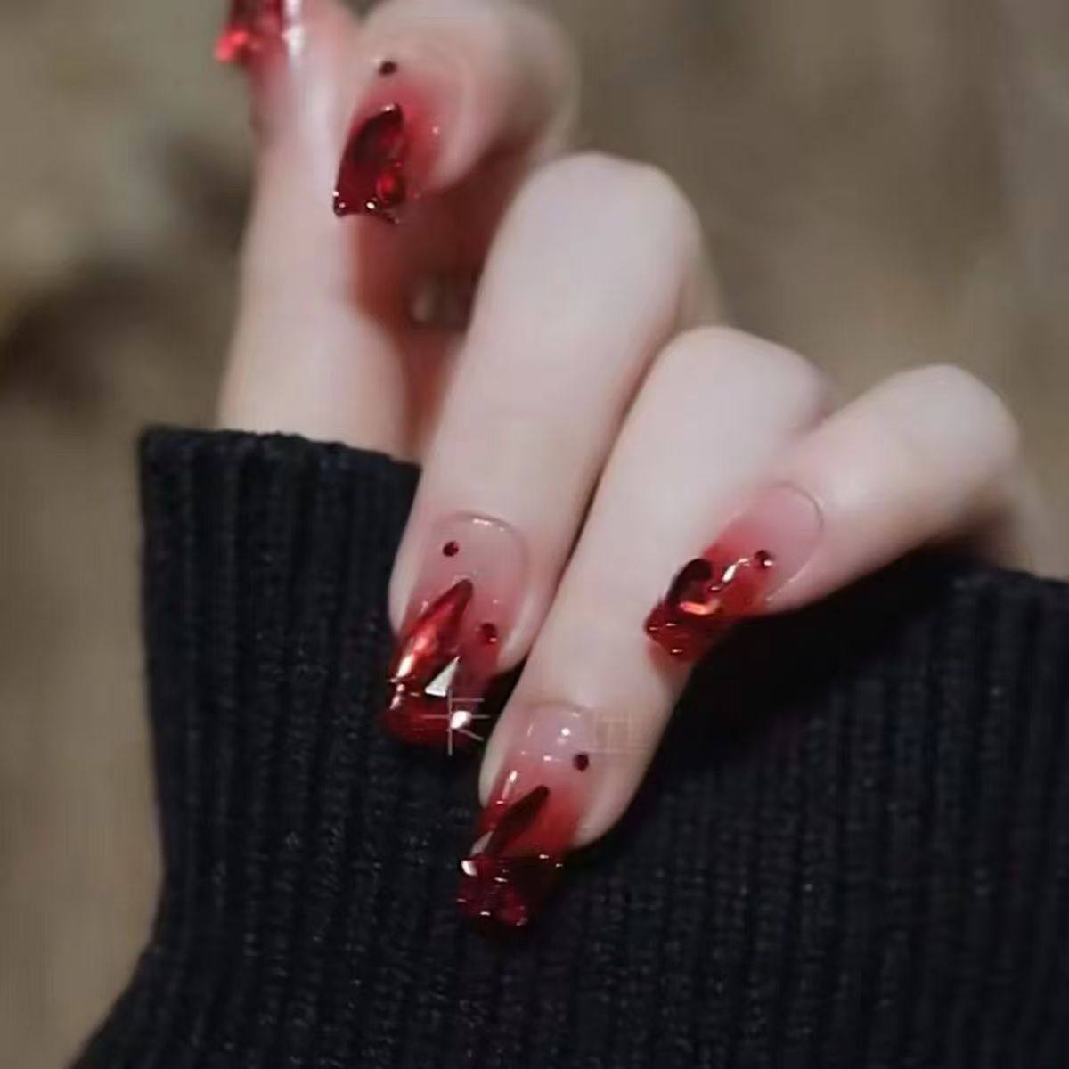 大红色异形平底钻新娘新年美甲爆款DIY水晶玻璃钻小饰品爆闪,淘宝优惠券,粉丝福利购,淘宝优惠卷