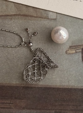 「捕梦网｜网兜项链」天然水晶珍珠钱袋子超重工编制s925银项链