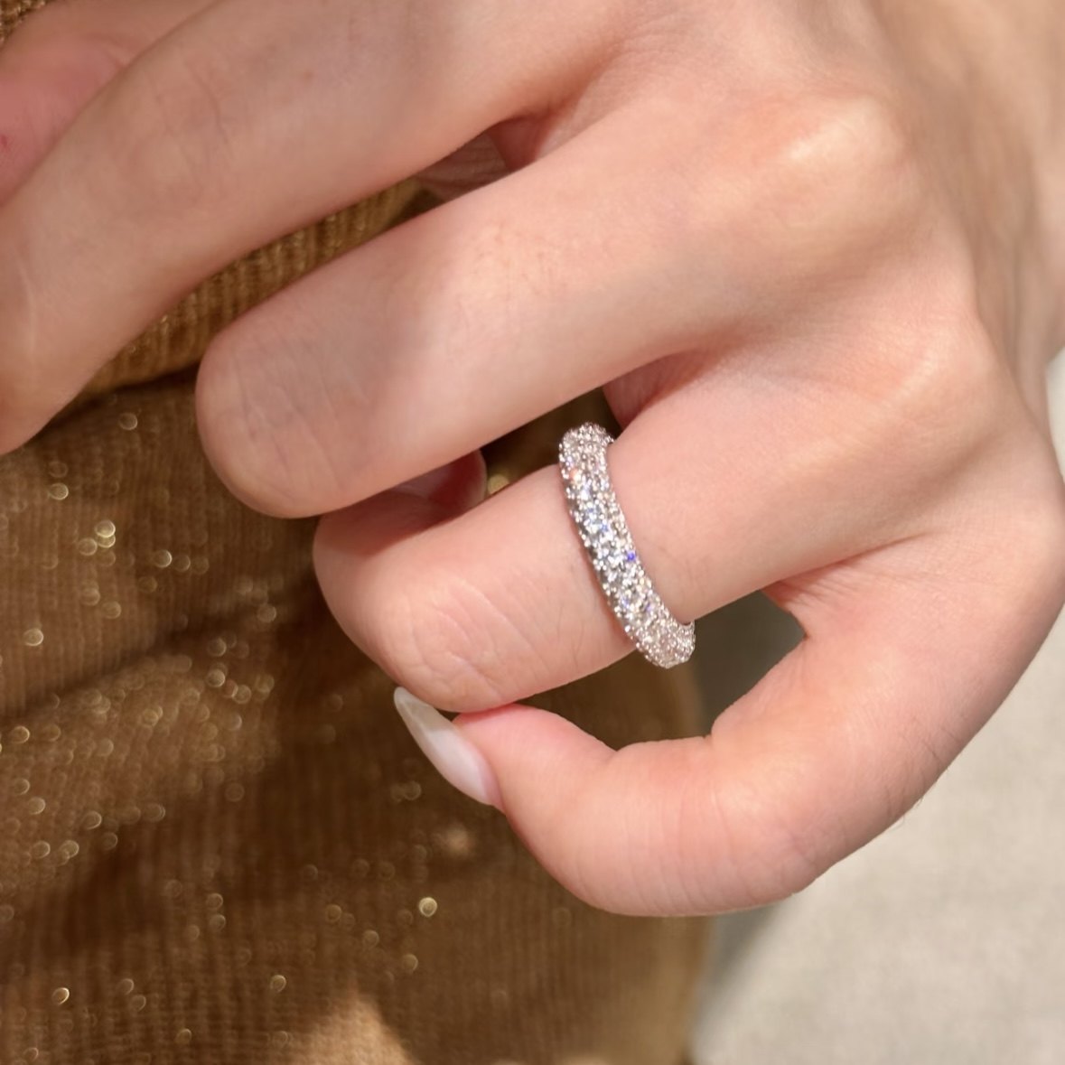 S925银镀白金漫天星三面钻爆闪钻实心排钻满圈银手镯戒指,淘宝优惠券,粉丝福利购,淘宝优惠卷