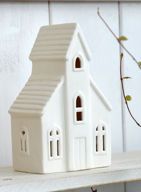 陶瓷小房子摆件家居装饰品