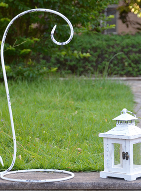 欧式风铁艺花园婚庆木制提灯摆件