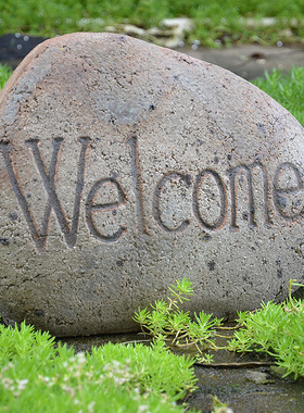 欢迎光临门牌石别墅阳台装饰品