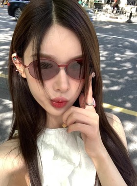 404的店酒红色时尚超薄太阳镜