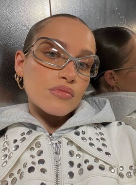 404的店Lisa同款欧美金属墨镜