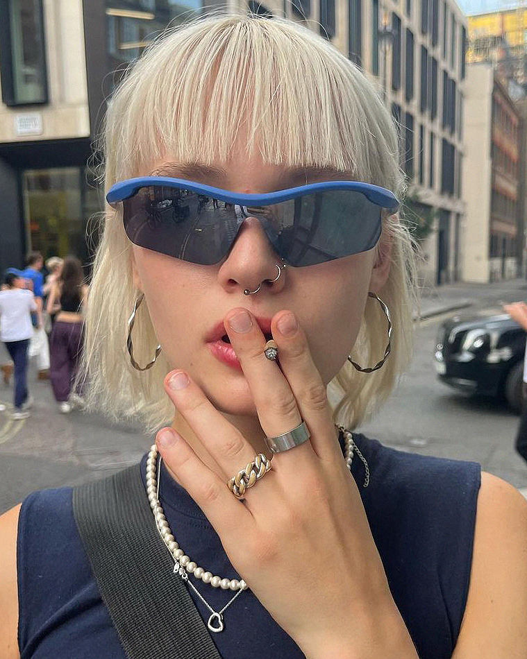 404的店复古运动连体墨镜骑行凹造型OTTD时髦太阳眼镜ins同款男女 - 图0