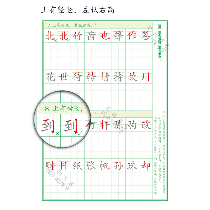 笔韵万卷 间架结构72诀 学生硬笔书法练字字帖自带15小时视频教程 - 图3