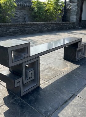 中式石雕花架立体几何造型户外景观盆景座古典造景摆件户外摆件