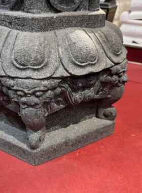 底座大全青砂石莲花观音底座底垫加高通用型摆件如来佛坐台工艺品