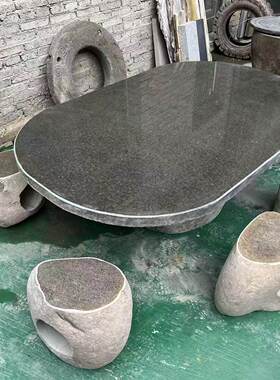 石桌石凳庭院花园户外茶桌阳台茶台公园天然石台室外桌椅石头桌子