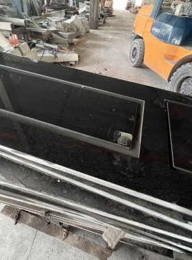 整块原石一体茶盘中国黑高光石储水排水茶室家用大石茶台140.56.3