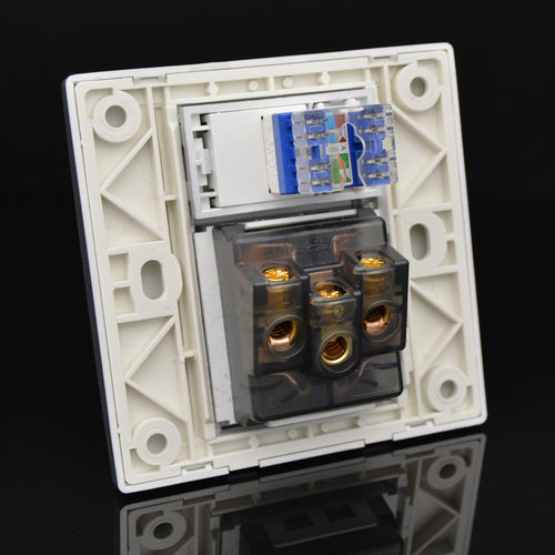 银色六类网络加5孔墙壁插座86型单电脑千兆网线口带五孔电源面板 - 图1