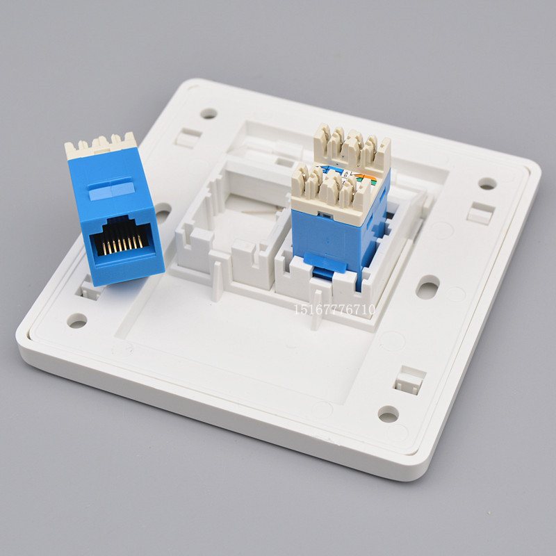 6类网线模块86型六类网络插座安普款式双口千兆电脑cat6网口面板 - 图1