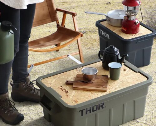 国内现货 THOR方形带盖收纳箱户外露营车载衣服玩具收纳 日本限定 - 图1