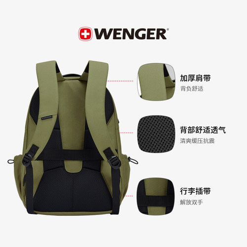 Wenger/威戈双肩背包瑞士军刀男士电脑书包商务女通勤出差大容量 - 图2