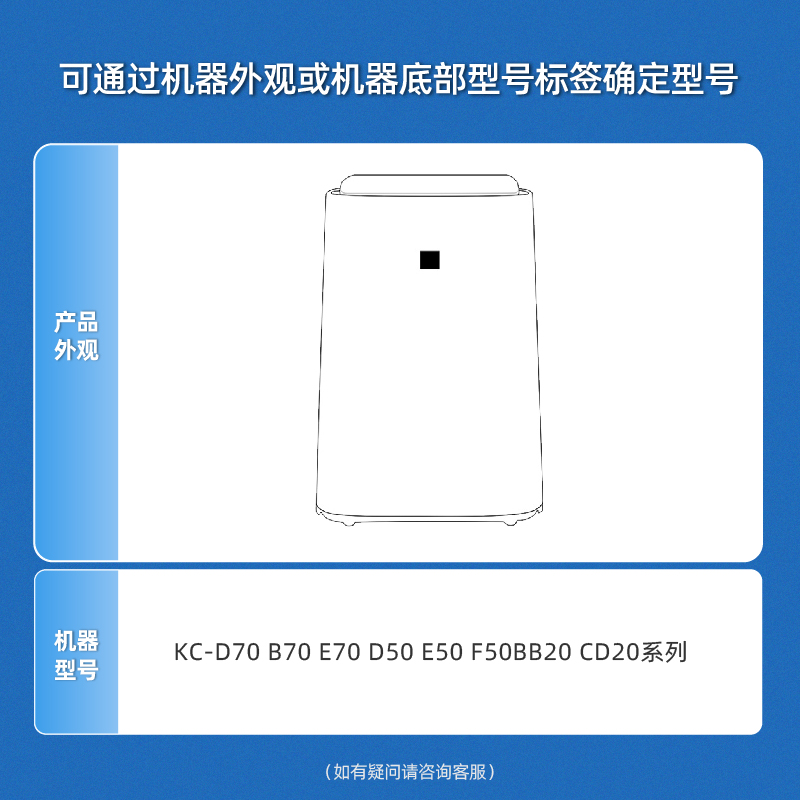 适配夏普加湿过滤网KC-D70 B70 E70 D50 E50 F50 BB20 CD20系列 - 图0