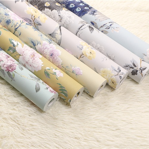 处理刷胶无纺布无瑕疵便宜壁纸宾馆拆迁田园家装客厅欧式素色墙纸