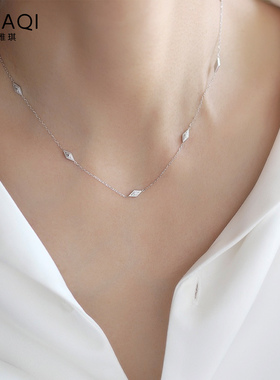 时尚个性菱形几何钛钢项链保色