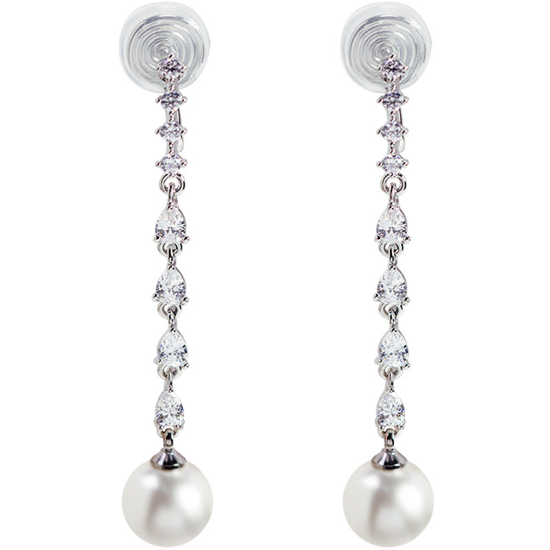 无耳洞一体式蚊香盘耳夹长款闪锆施家珍珠气质耳饰优雅显脸瘦女,淘宝优惠券,粉丝福利购,淘宝优惠卷