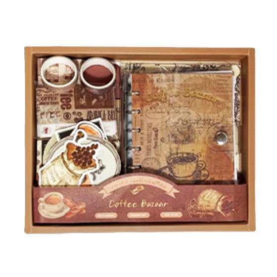 Senyou retro simple style handbook material gift box set European and American style ins time imprint English version