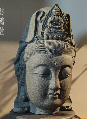 天然罗源青石观音造像