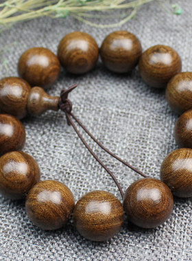 速发星座手链金丝檀木手串实木老料沉水佛珠文玩似金丝楠水