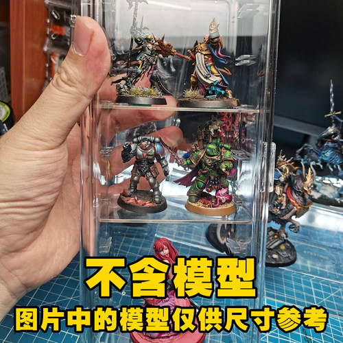 安云战锤40K 桌游 微缩模型 战锤 桌面迷你展示柜 棋子防尘收纳盒 - 图2