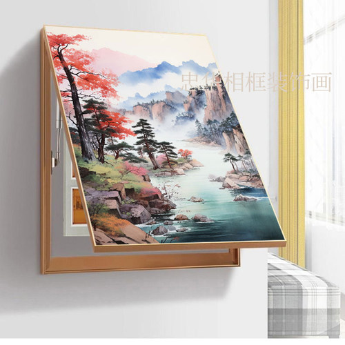 轻奢铝合金电表箱遮挡装饰画免打孔现代简约总开关电闸盒餐厅挂画 - 图2