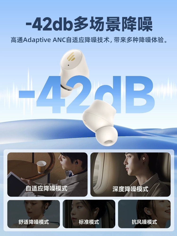 漫步者TWS1 AIR主动降噪蓝牙耳机无线入耳式2023新款深度tws1pro - 图2