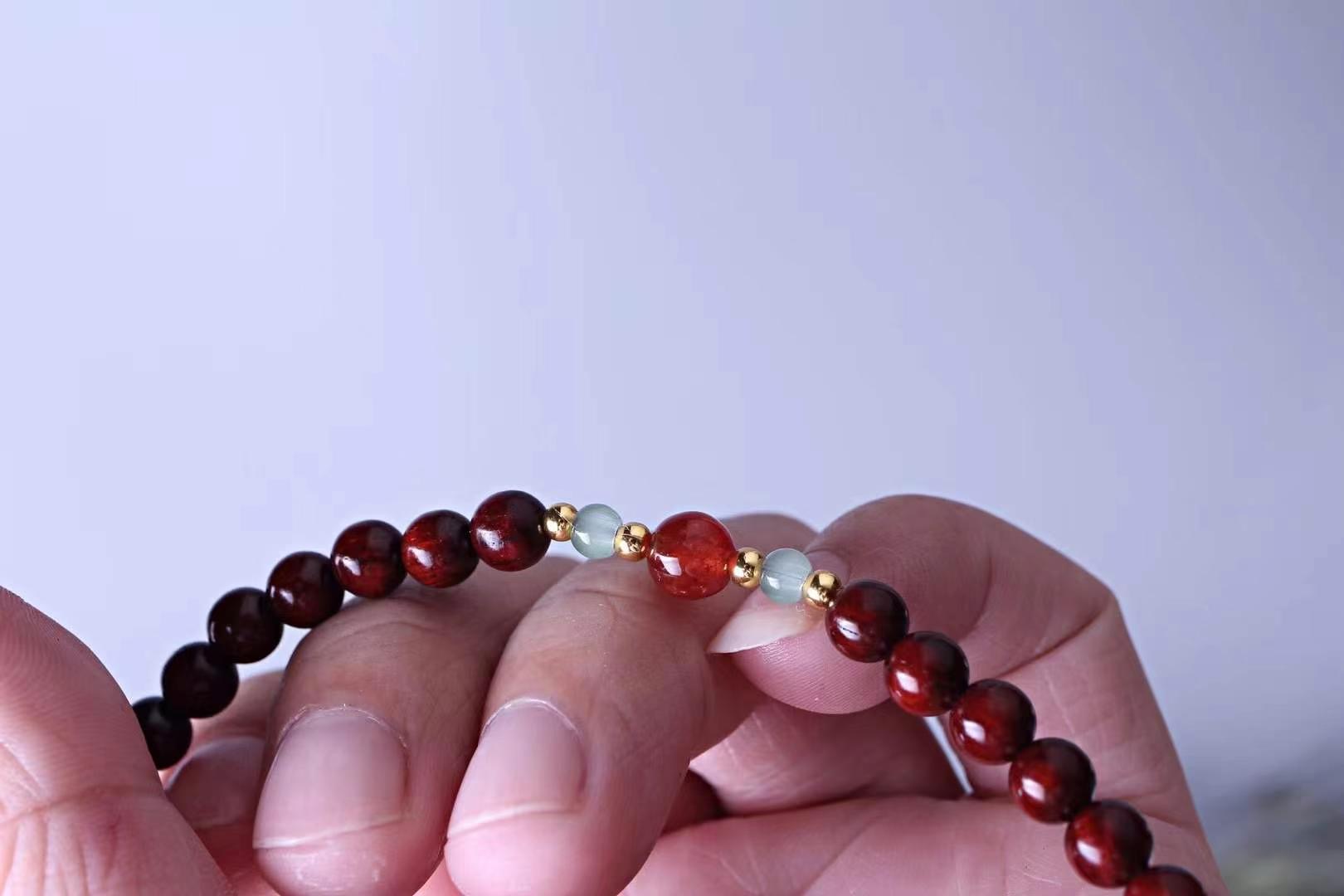 天然印度小叶紫檀06手串54颗女款檀香木佛珠念珠手链男款文玩手串 - 图2