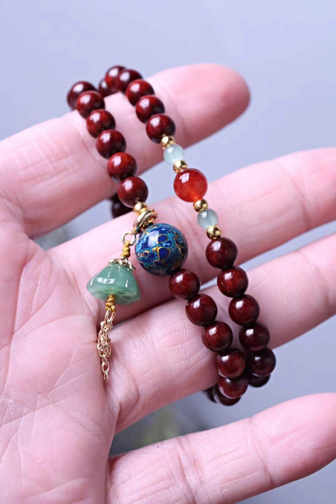 天然印度小叶紫檀06手串54颗女款檀香木佛珠念珠手链男款文玩手串 - 图1