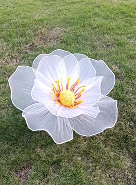 网纱牡丹花美陈装饰布置发光花灯